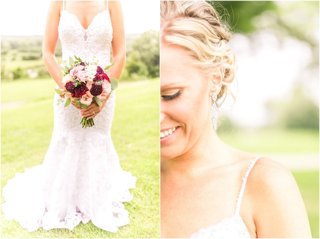 Bride bouquet smile detail