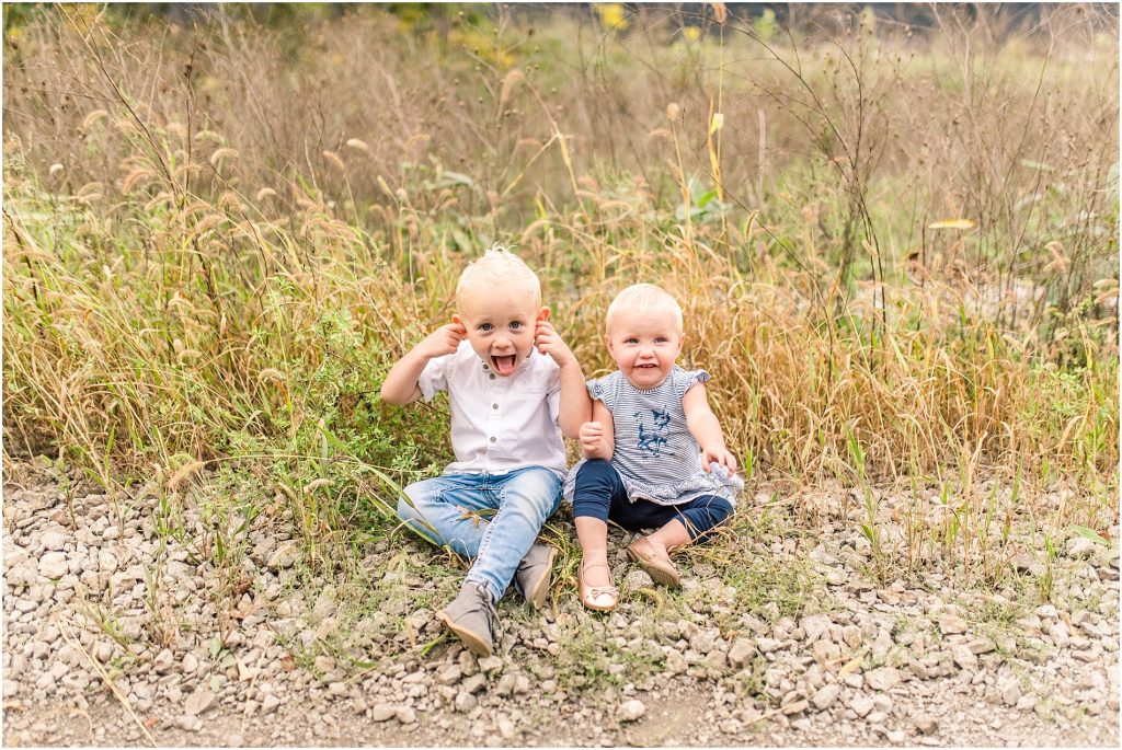 Norfolk County trail family session kids funny face