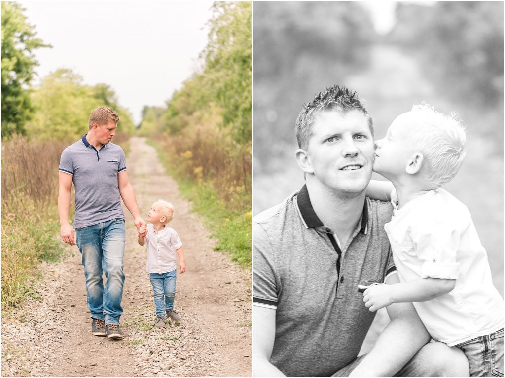 Norfolk County trail family session dad and son