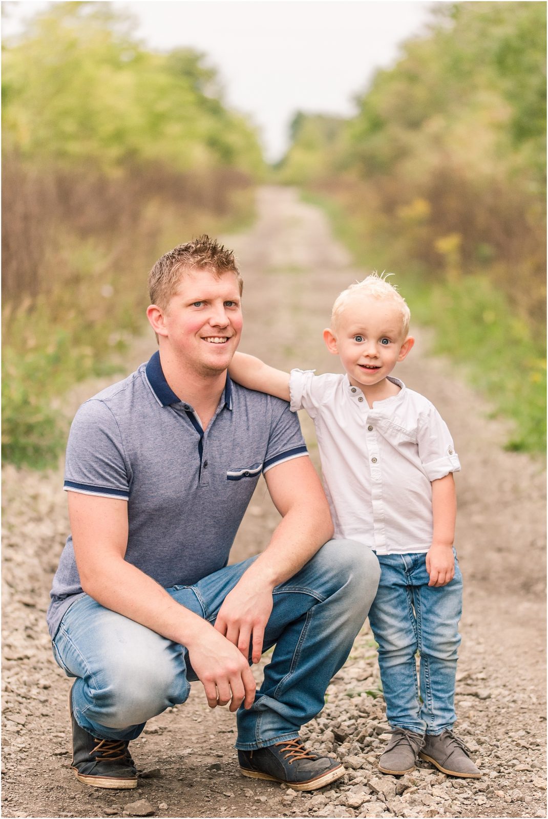 Norfolk County trail family session dad and son