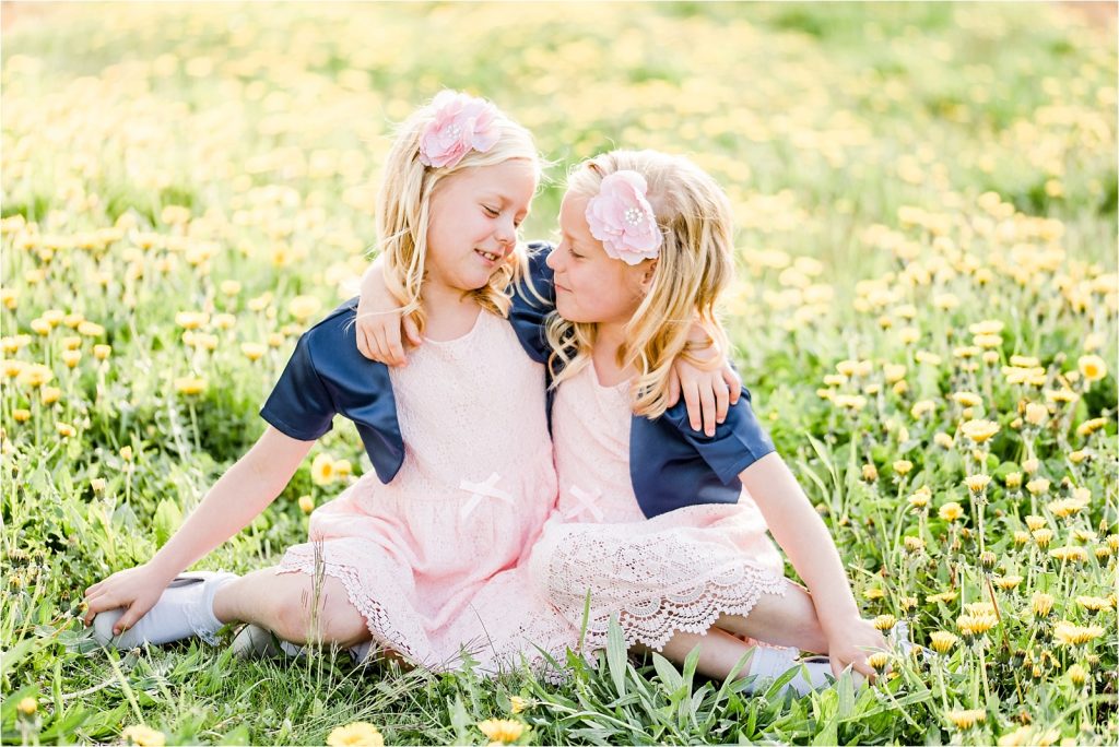 Cherry orchard twins sitting