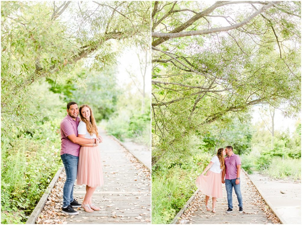 engaged couple fiancé engagement session beach port burwell ontario