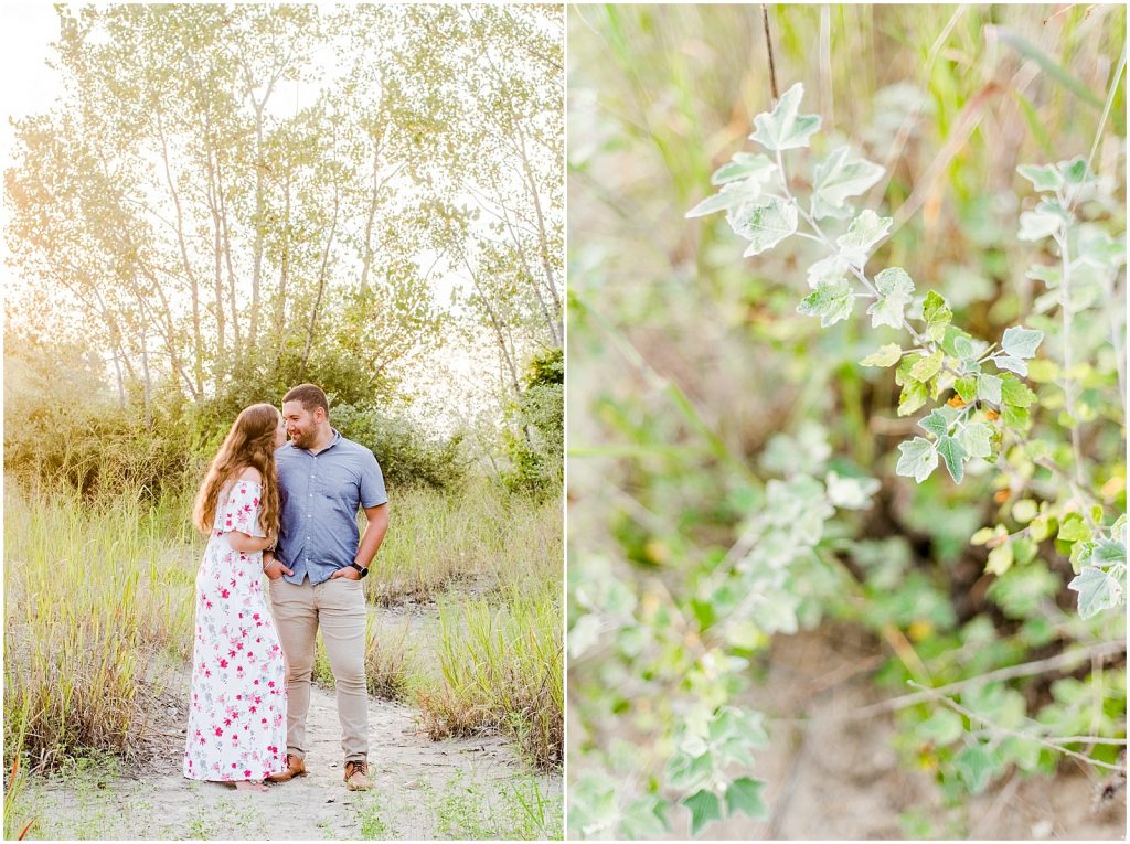 engaged couple fiancé engagement session beach port burwell ontario