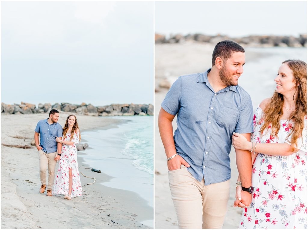 engaged couple fiancé engagement session beach port burwell ontario