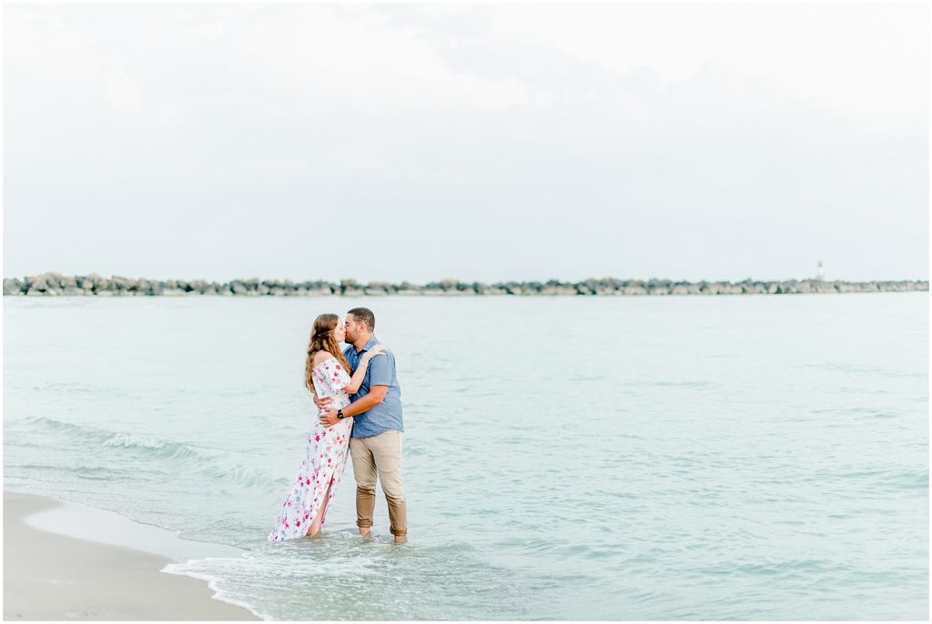 engaged couple fiancé engagement session beach port burwell ontario