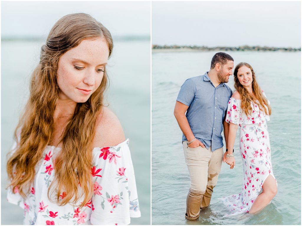 engaged couple fiancé engagement session beach port burwell ontario