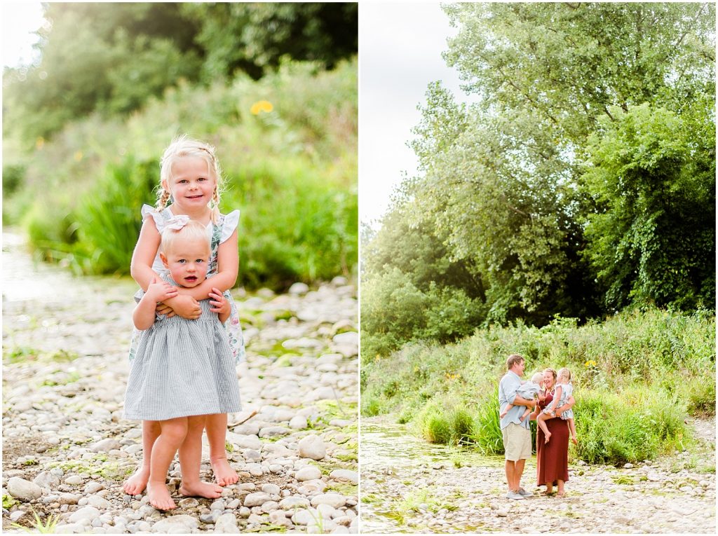 grand river bank brant conservation brantford family session girls hugging