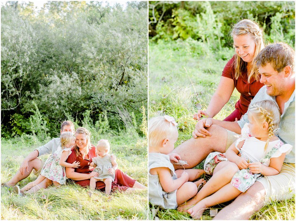 grand river bank brant conservation brantford family session sitting in grass