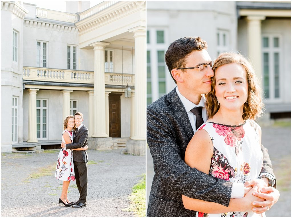 hamilton dundurn castle engagement couple hugging