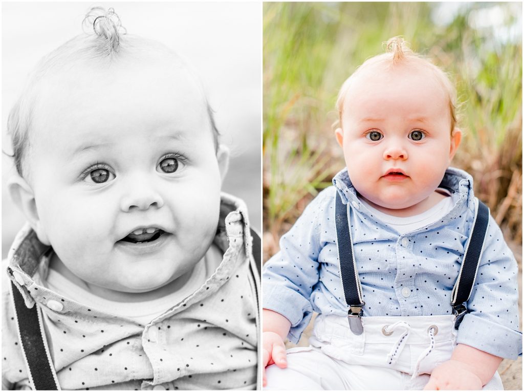 lake erie long point beach family session baby boy sitting