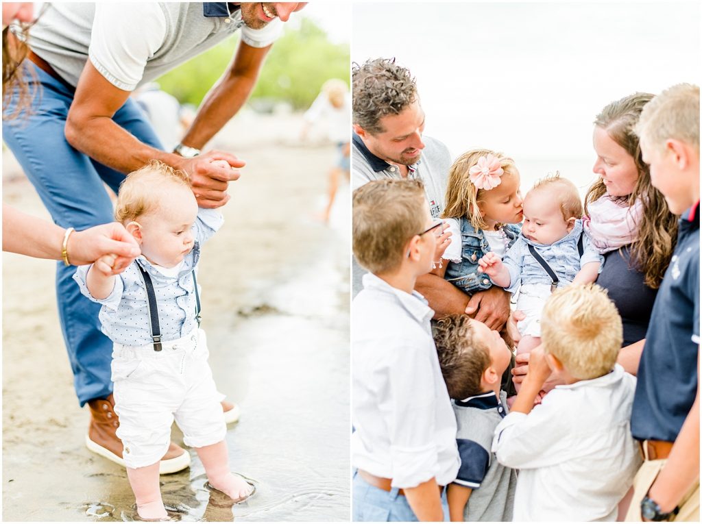 lake erie long point beach family session hugging by water