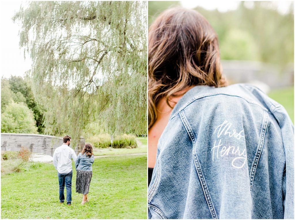 Spencer Gorge Engagement Session couple walking under willow tree