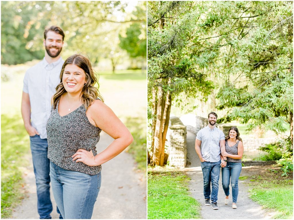 Spencer Gorge Engagement Session couple walking