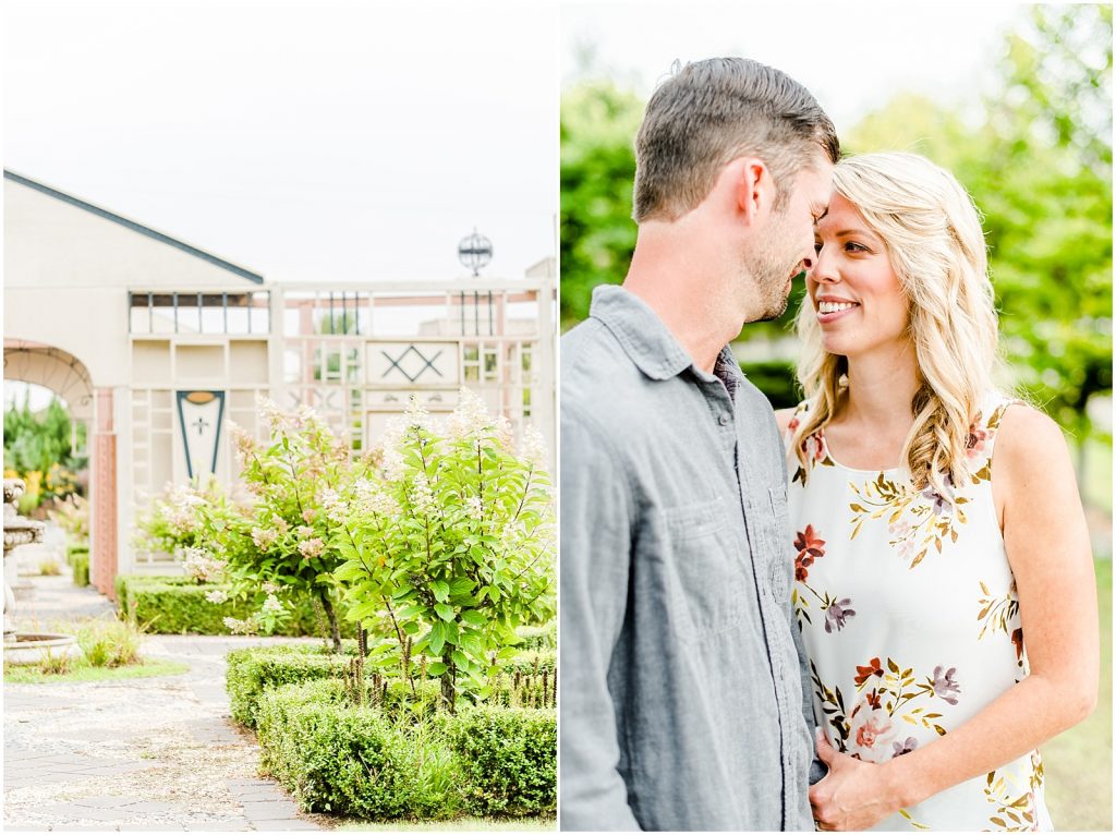 whistling gardens engagement session fiance couple snuggling