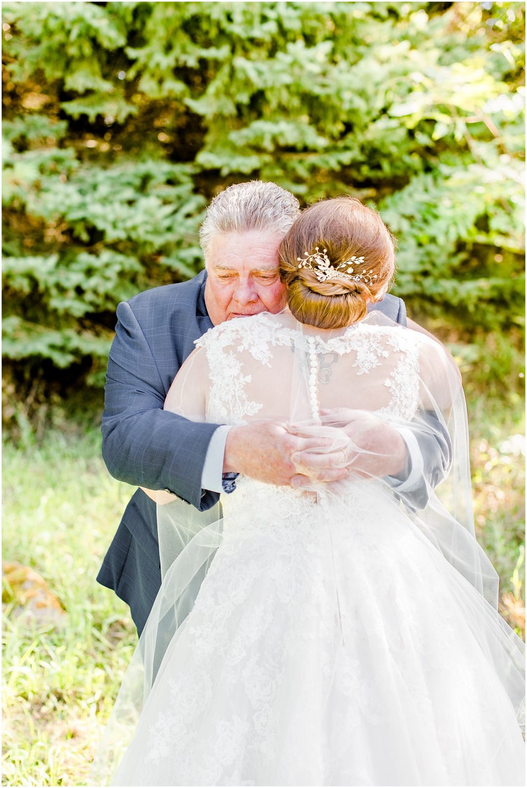 St. Mary's Countryside Wedding father daughter bride first look