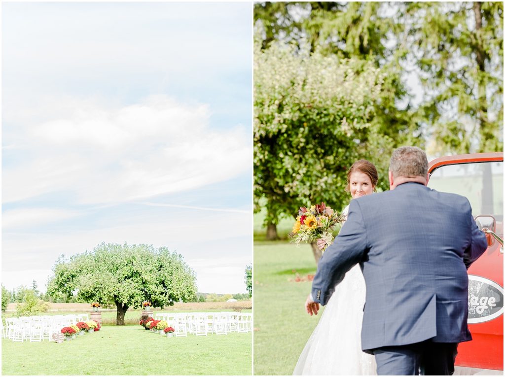 St. Mary's Countryside Wedding ceremony father of the bride walking daughter up the aisle