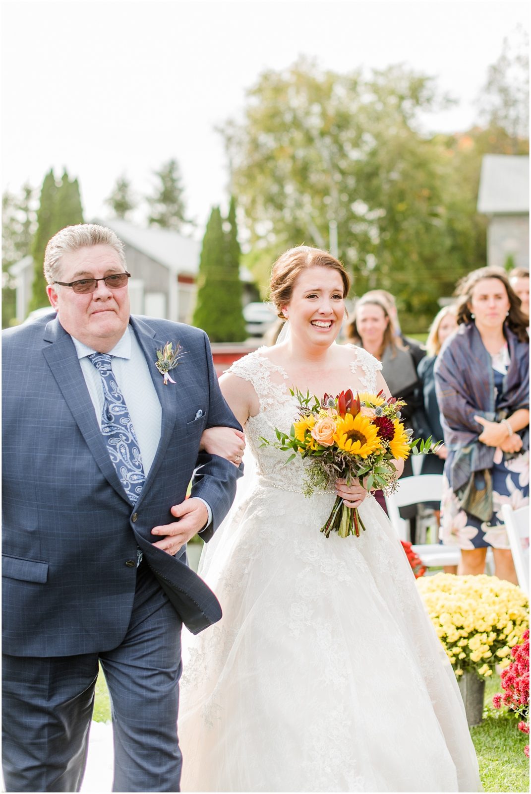 St. Mary's Countryside Wedding father of the bride walking daughter up the aisle