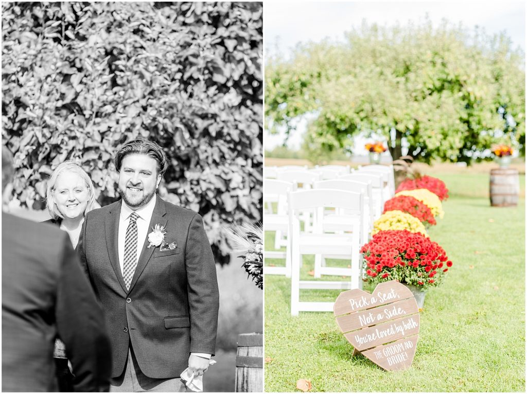 St. Mary's Countryside Wedding groom waiting at ceremony