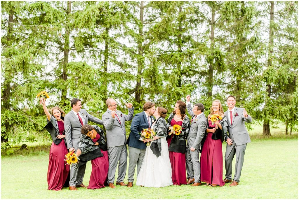 St. Mary's Countryside Wedding Wedding party bride and groom