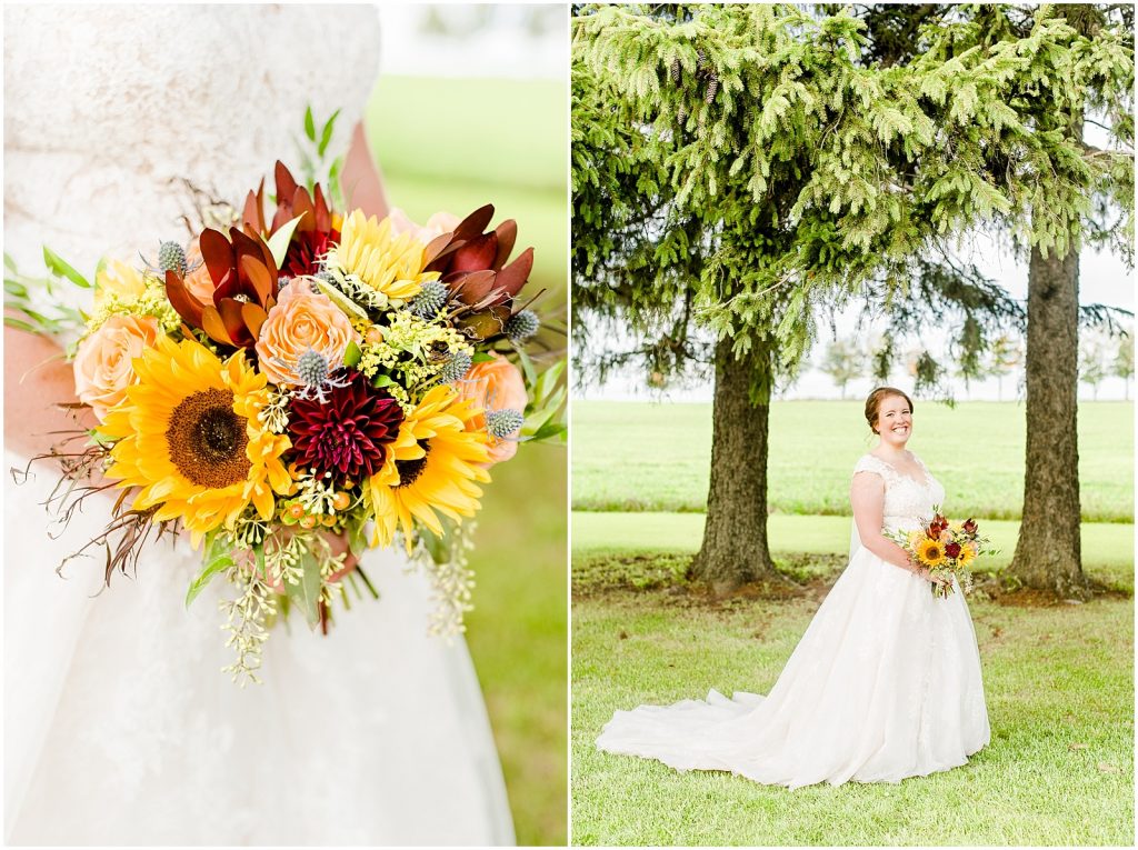 St. Mary's Countryside Wedding bride holding bouquet