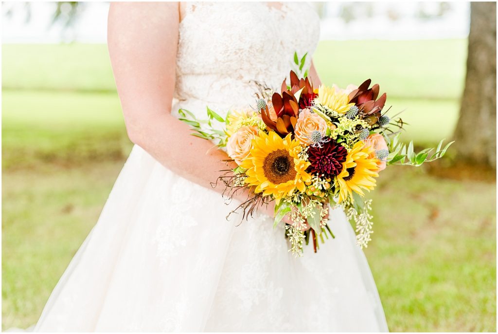 St. Mary's Countryside Wedding bride holding bouquet