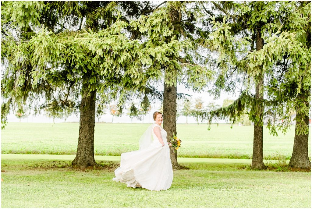 St. Mary's Countryside Wedding bride twirling