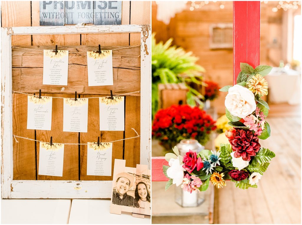 St. Mary's Countryside Wedding reception details fall sunflowers