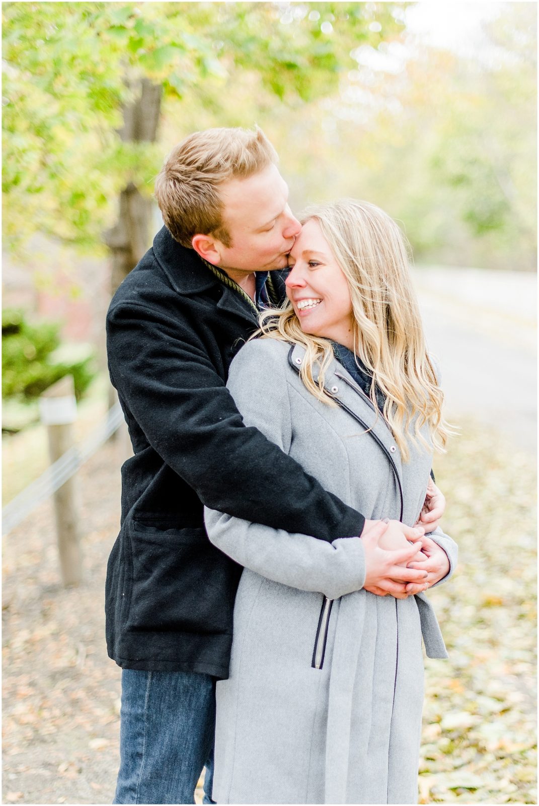 Lorne Park Brantford Engagement Session couple kissing