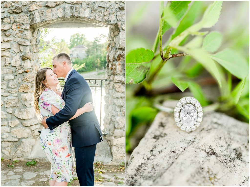 Cambridge Mill Race Park Engagement Session Toronto Wedding Photographer Couple Laughing and Ring Detail