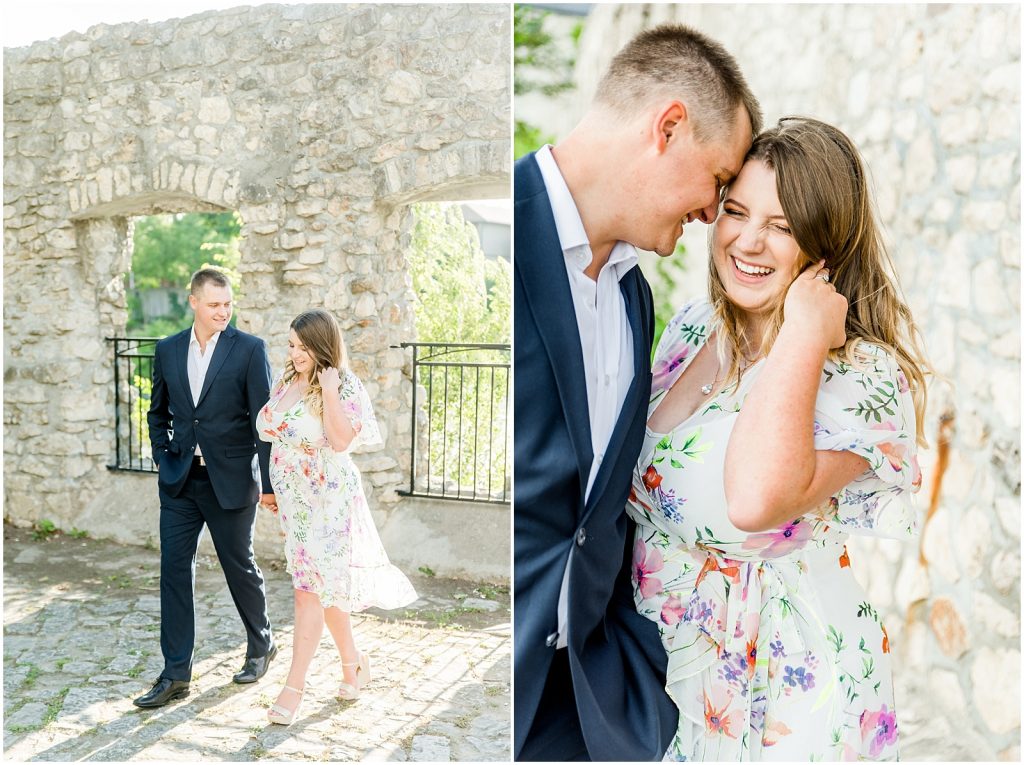 Cambridge Mill Race Park Engagement Session Toronto Wedding Photographer Couple Laughing and Walking