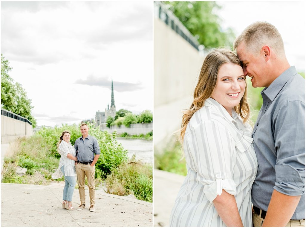 Cambridge Mill Race Park Engagement Session Toronto Wedding Photographer Couple Hugging