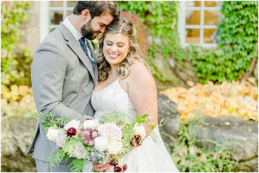 A Sunny Autumn Ancaster Mill Wedding Bride & Groom