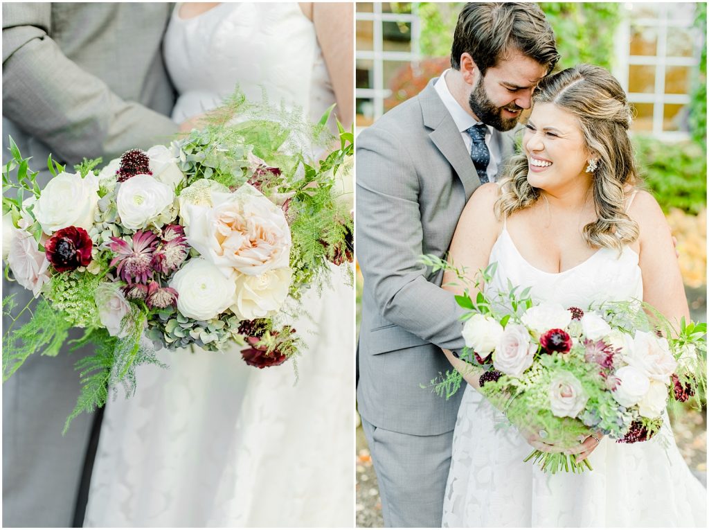 A Sunny Autumn Ancaster Mill Wedding Bride & Groom