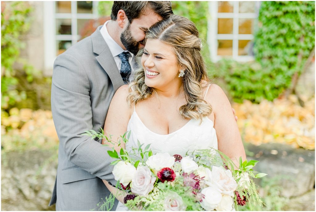 A Sunny Autumn Ancaster Mill Wedding Bride & Groom