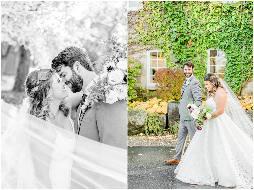 A Sunny Autumn Ancaster Mill Wedding Bride & Groom