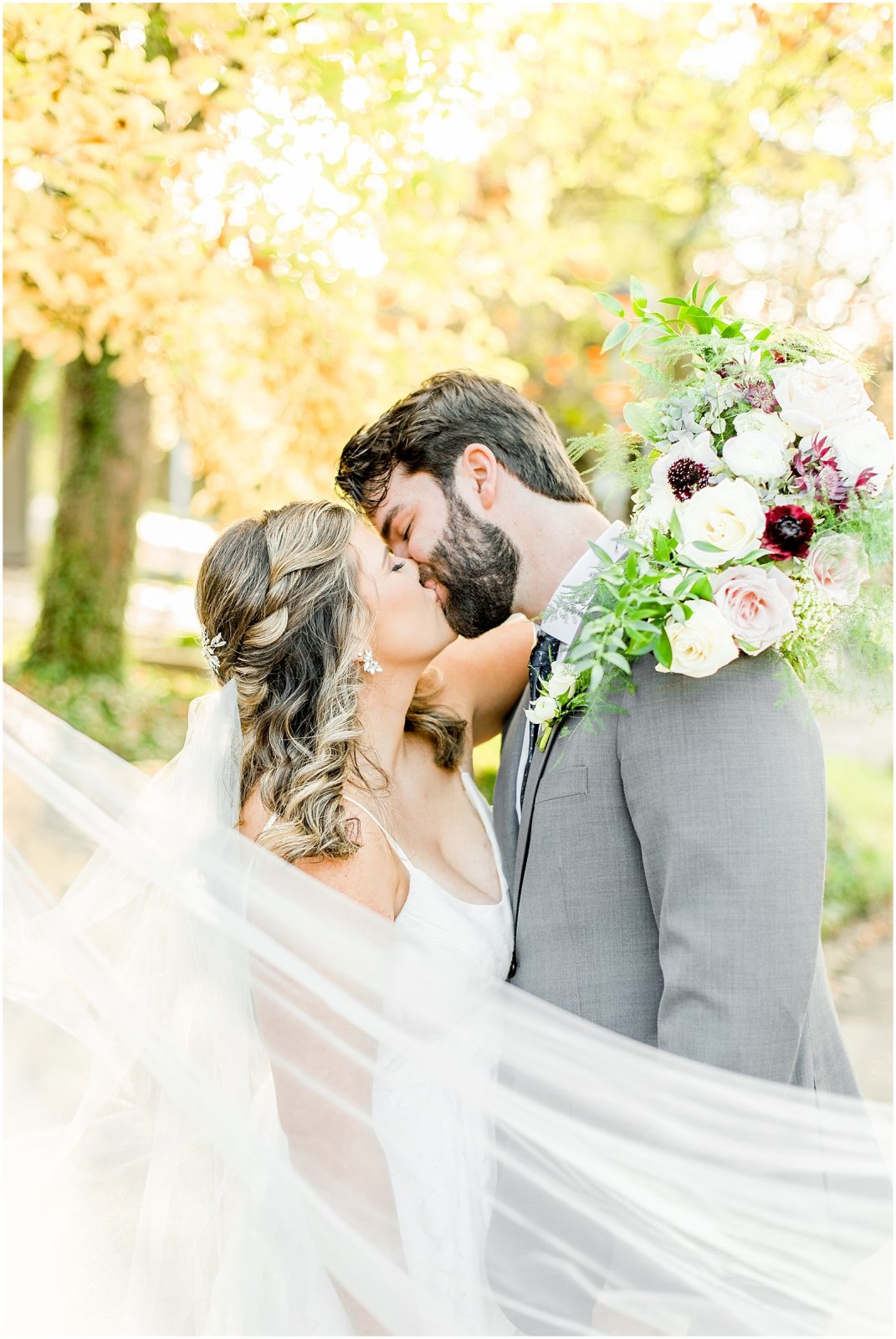 A Sunny Autumn Ancaster Mill Wedding Bride & Groom