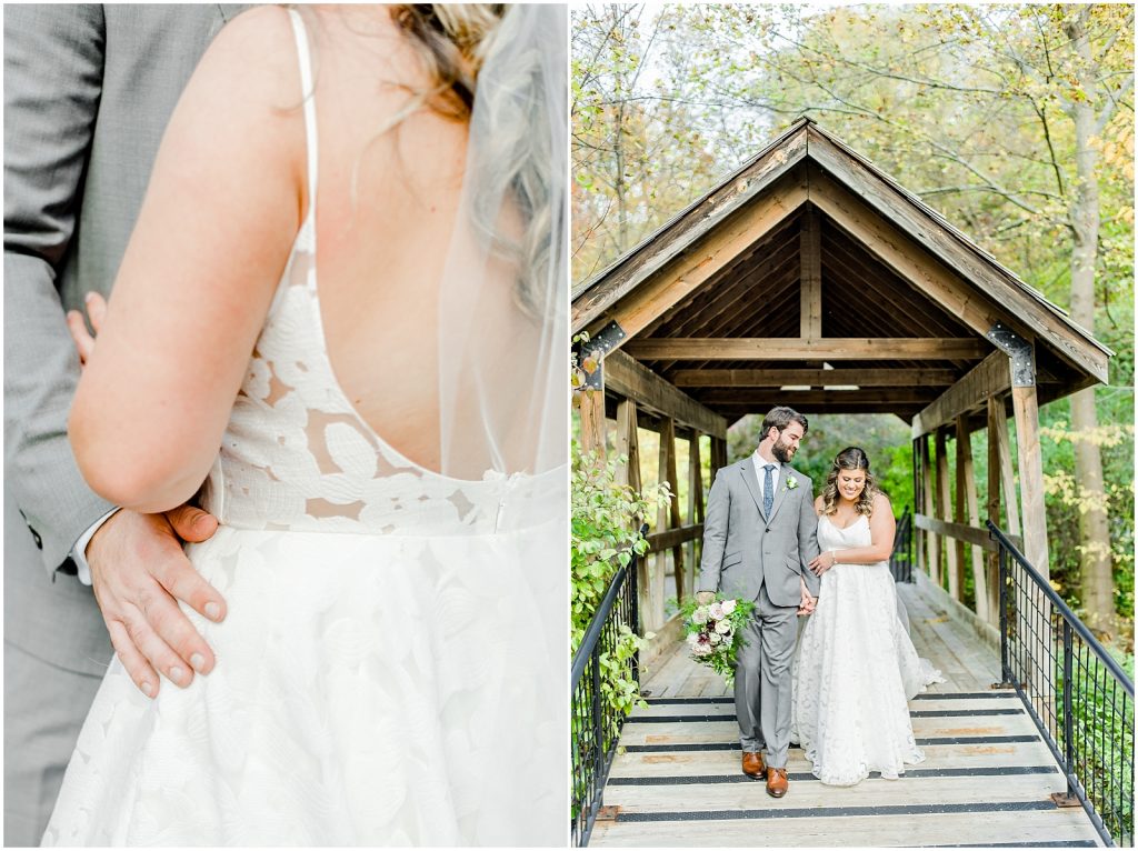 A Sunny Autumn Ancaster Mill Wedding Bride & Groom