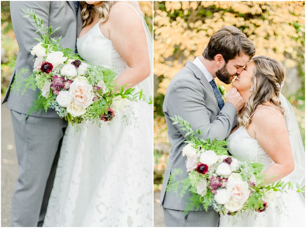 A Sunny Autumn Ancaster Mill Wedding Bride & Groom