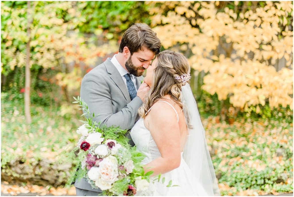 A Sunny Autumn Ancaster Mill Wedding Bride & Groom