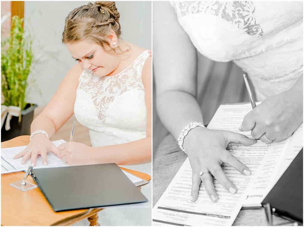 Beautiful Bride Signing