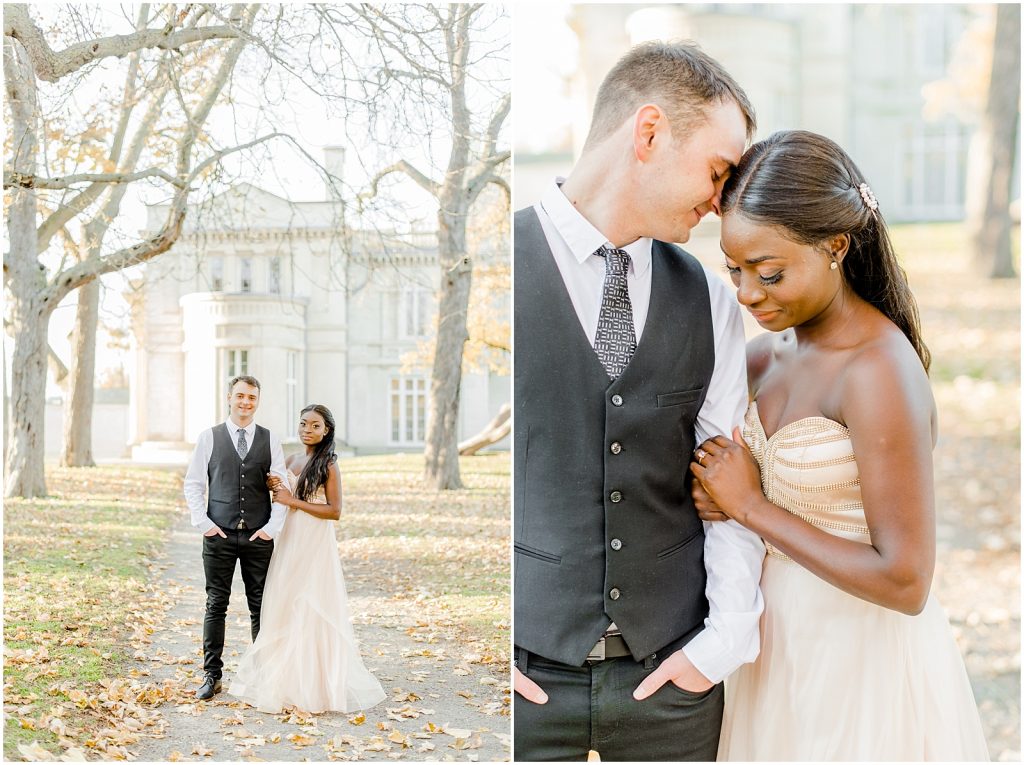 Hamilton engagement session biracial couple fairytale