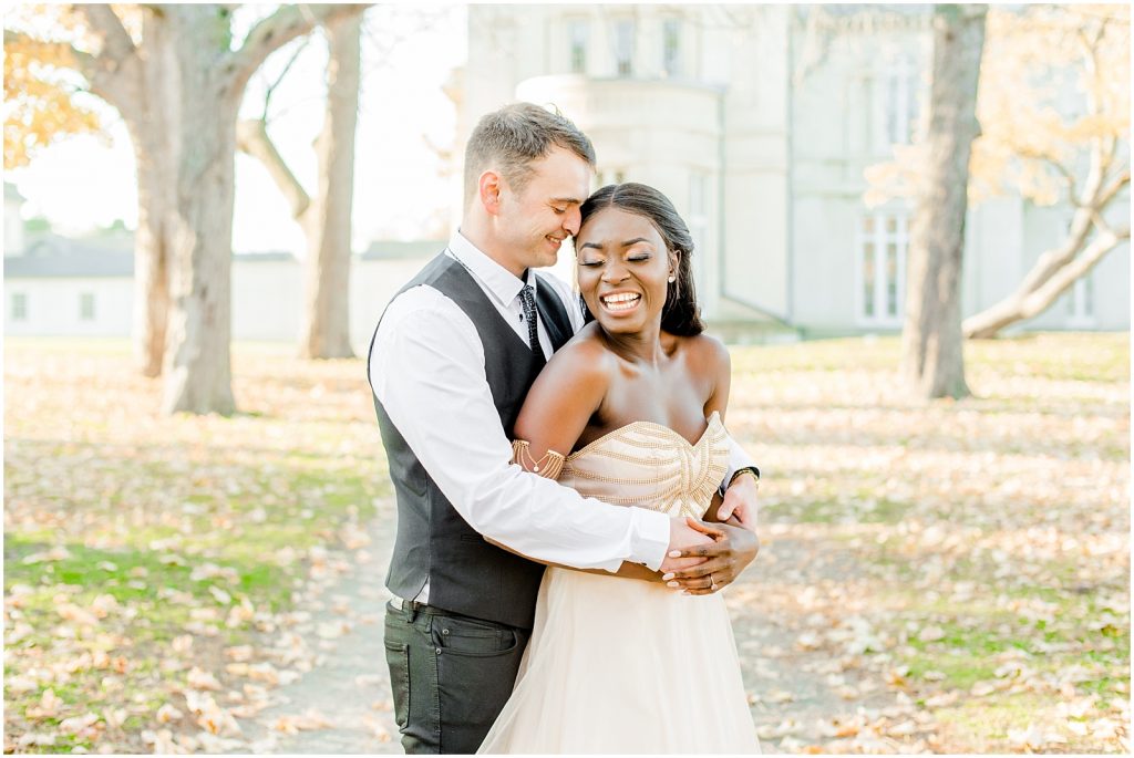 Hamilton engagement session biracial couple fairytale