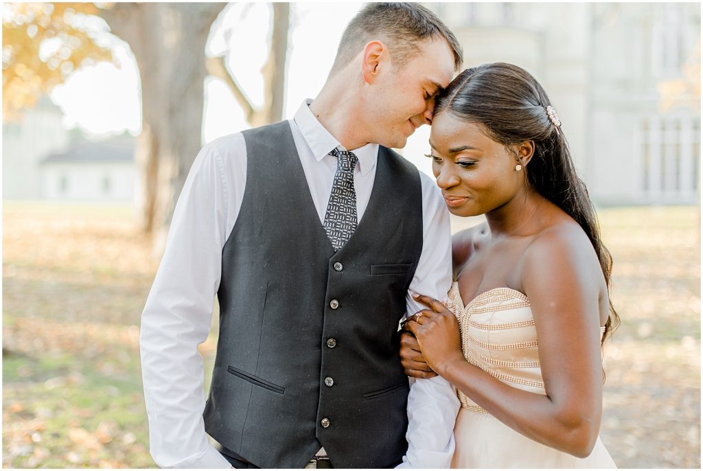 Hamilton engagement session biracial couple fairytale