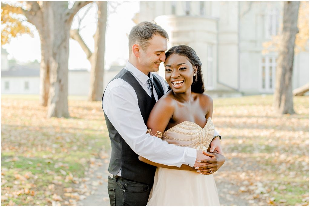 Hamilton engagement session biracial couple fairytale