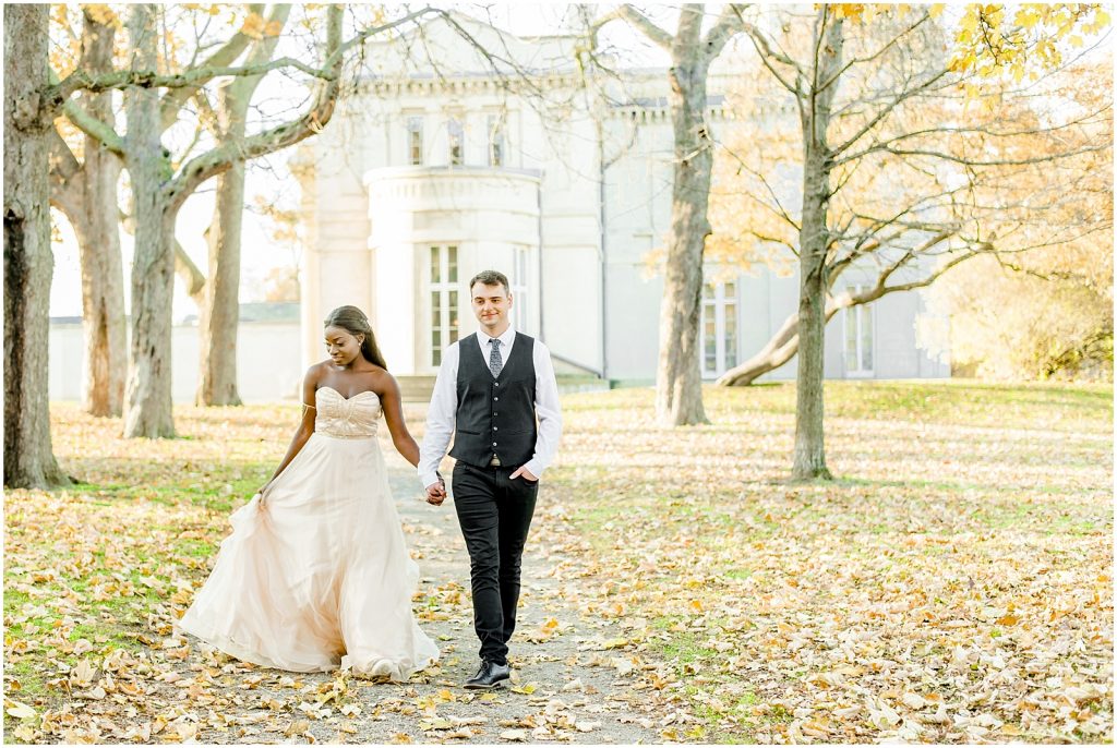 Hamilton engagement session biracial couple fairytale