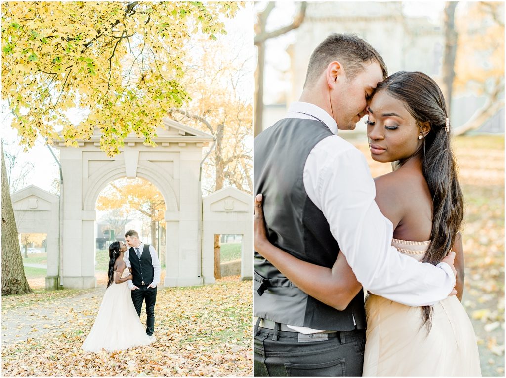 Hamilton engagement session biracial couple fairytale