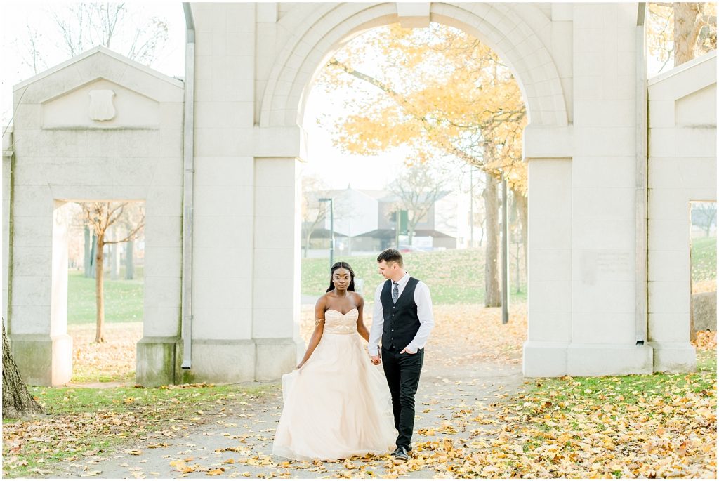 Hamilton engagement session biracial couple fairytale