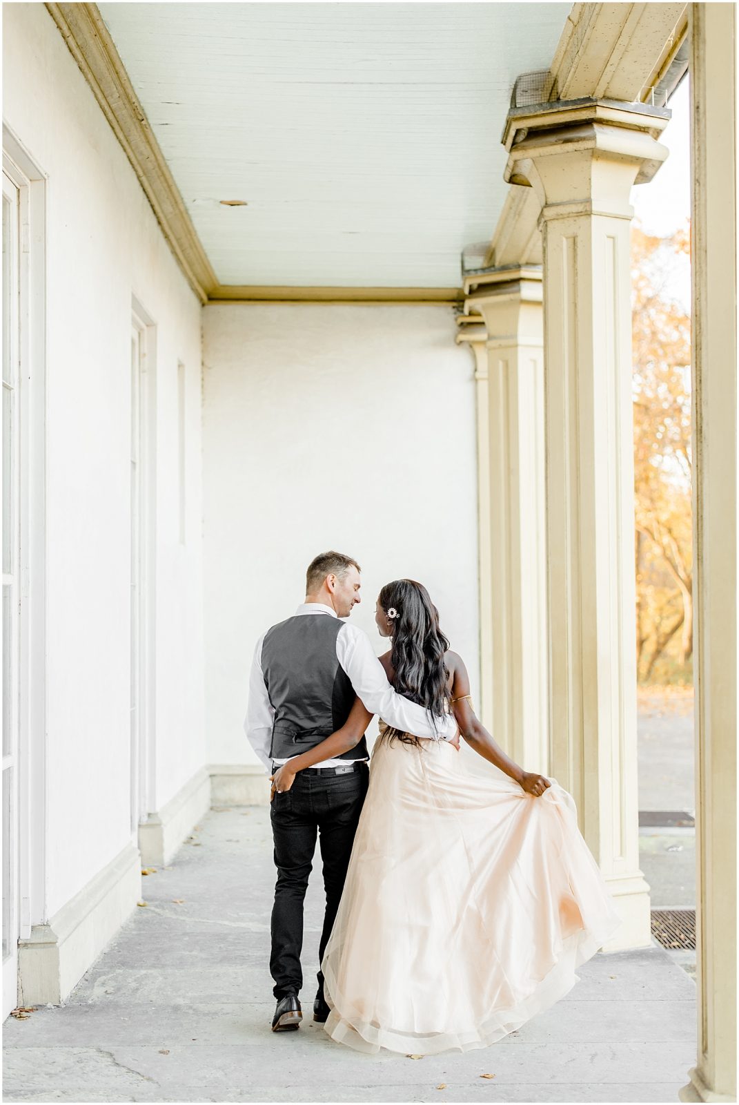 Hamilton engagement session biracial couple fairytale