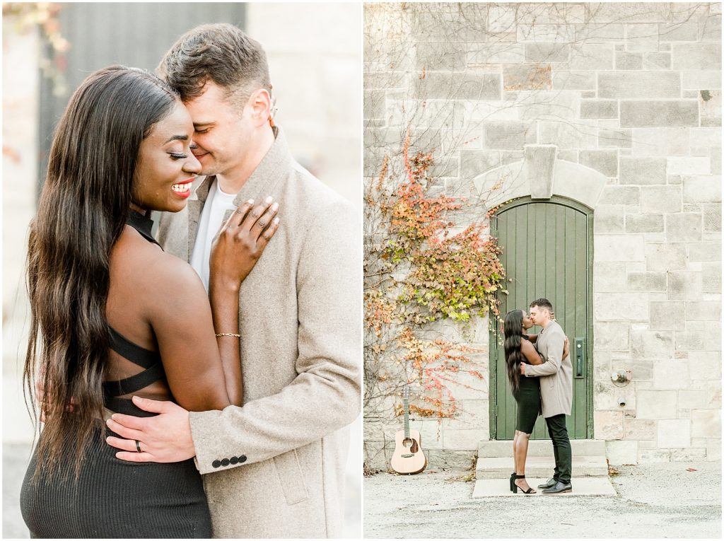 Hamilton engagement session biracial couple modern guitar music