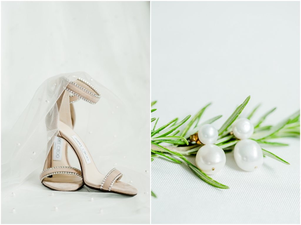 Burnaby Vancouver Wedding earrings and shoe details